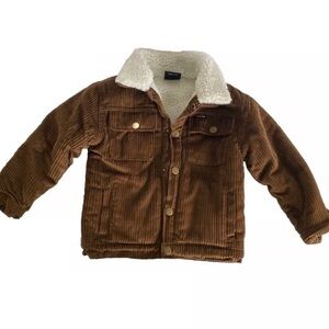 Volcom Trucker Sherpa Lined Brown Corduroy Jacket
